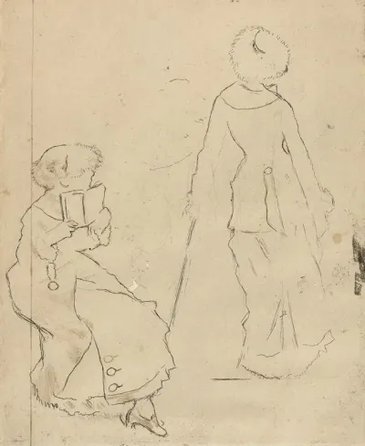 Study For Mary Cassatt At The Louvre Verso