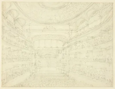 Study For New Covent Garden Theater From Microcosm Of London