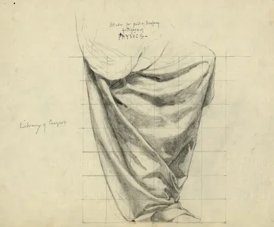 Study For Part Of Drapery For Figure Of Physics