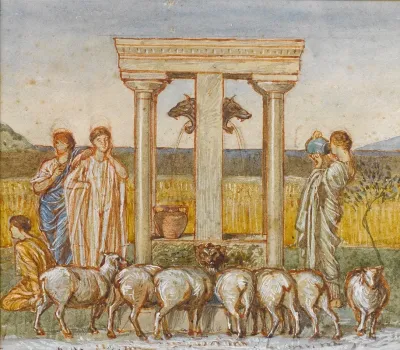 Study For Pastoral Scene Of Shepherds And Maidens At A Well C 1886