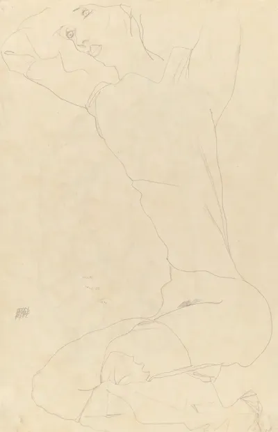 Study For Reclining Nude With Arms Raised