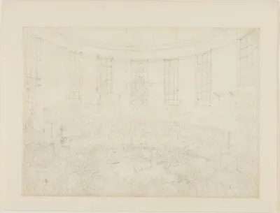 Study For Royal Cock Pit From Microcosm Of London