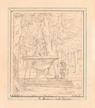 Study For Scene From The Garden Of Villa Borghese In Rome