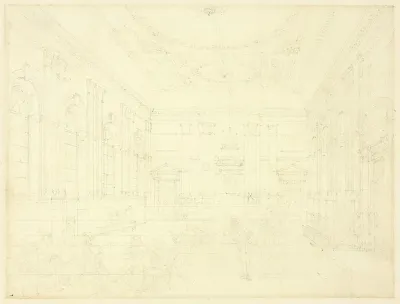 Study For South Sea House Dividend Hall From Microcosm Of London