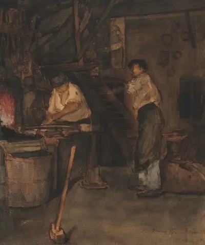 Study For The Blacksmiths Shop Remembrance Of Le Trefort