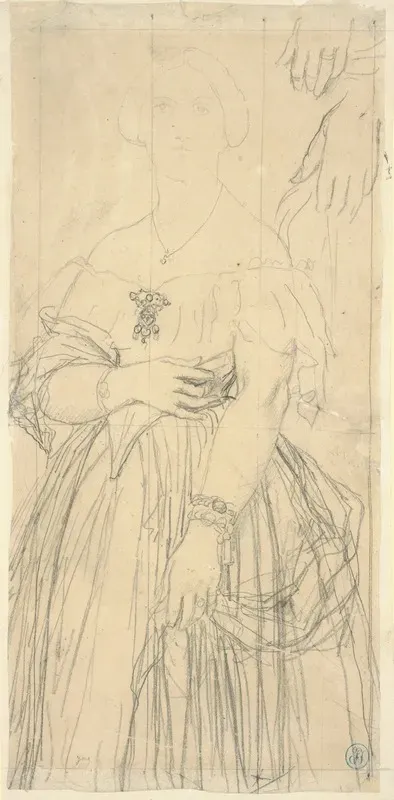 Study For The Dress And The Hands Of Madame Moitessier