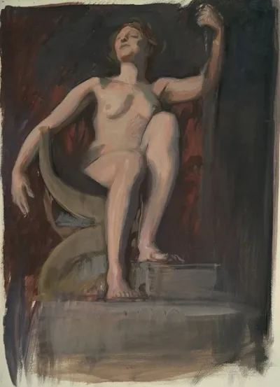 Study For The Figure Of The Genius Of Pennsylvania In The Apotheosis Of Pennsylvania Mural For The State Capitol Building In Harrisburg Pennsylvania 1902 1911