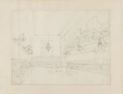 Study For The Hall Blue Coat School From Microcosm Of London