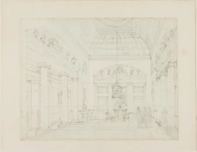 Study For The Hall Carlton House From Microcosm Of London