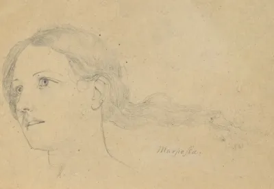 Study For The Judgment Of Jupiter Marpessa Head Hair Streaming Behind Her