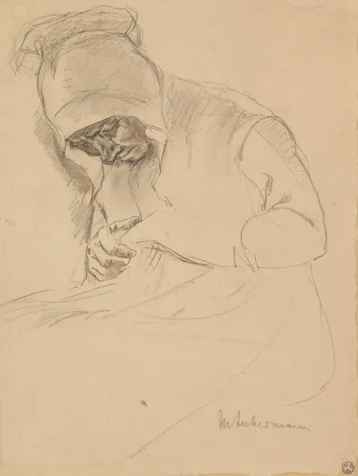 Study For The Painting Stopfende Alte Am Fenster