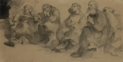 Study For The Painting Titled Sunday In The Mine