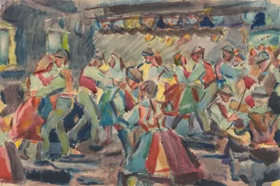 Study For The Painting Wedding In A Village
