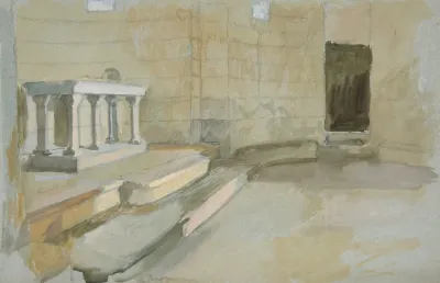 Study For The Quest Of The Holy Grail Series Of Fifteen Paintings For The Boston Public Library Completed In 1901