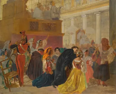 Study For The Return Of Pope Pius Ix To Rome In 1850