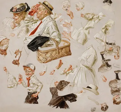 Study For The Saturday Evening Post Cover July 3