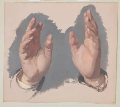 Study I Of Both Hands Of The Bishop To The Painting The Oath Of Queen Jadwiga