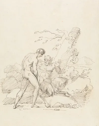 Study Of A Centaur And A Satanic Figure