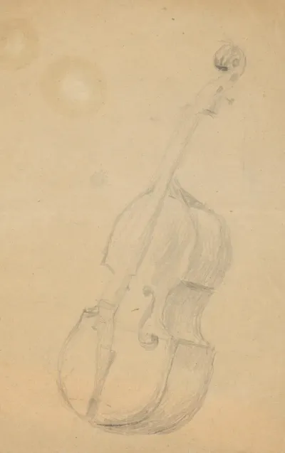 Study Of A Double Bass For The Painting Slovak Wedding