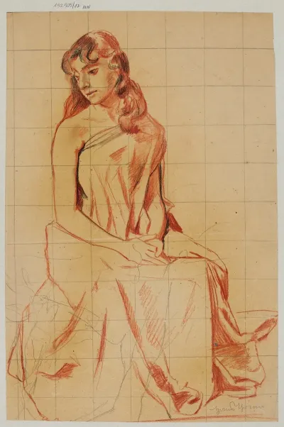Study Of A Draped Young Woman