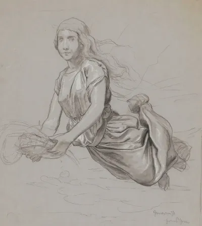 Study Of A Female Figure Floating Above Ground