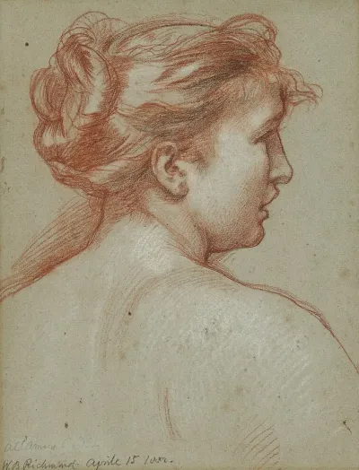 Study Of A Female Head Seen From Behind