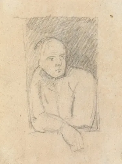Study Of A Figure Leaning Out Of A Window