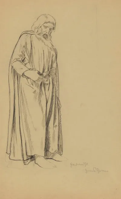 Study Of A Figure Of An Old Man In A Long Robe