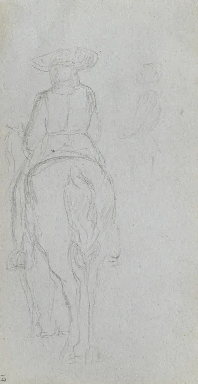 Study Of A Figure On Horseback Seen From Behind