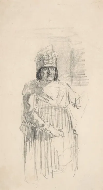 Study Of A Figure With Headress