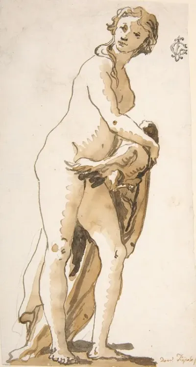 Study Of A Garden Sculpture Leda