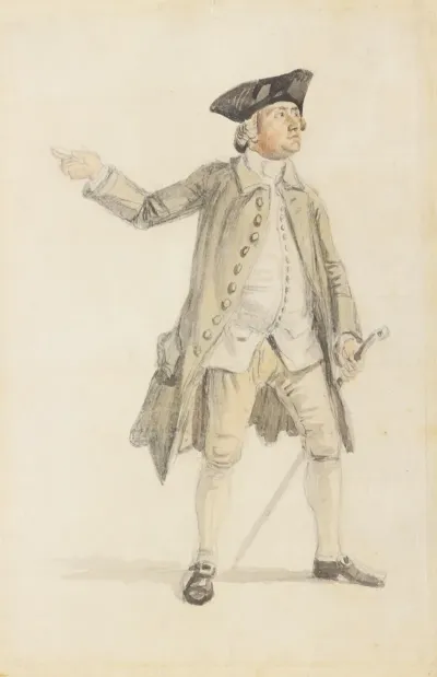 Study Of A Gentleman Wearing A Tricorn Hat