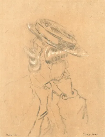 Study Of A Girl In A Straw Boater