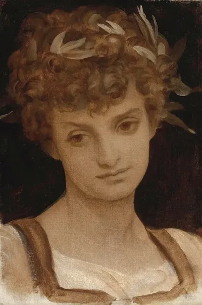 Study Of A Girls Head Wreathed In Laurel