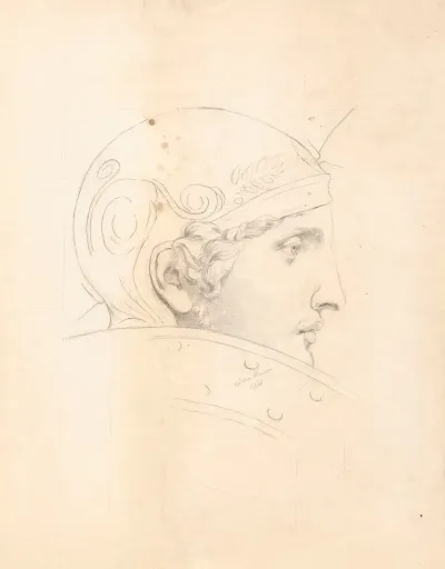 Study Of A Greek Warriors Head