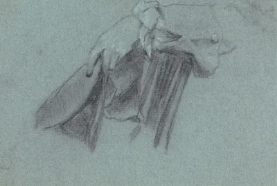 Study Of A Hand Holding A Hat