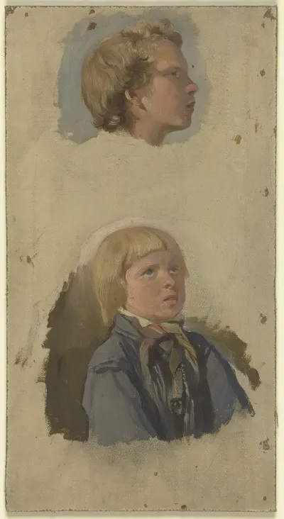 Study Of A Head Of Two Boys