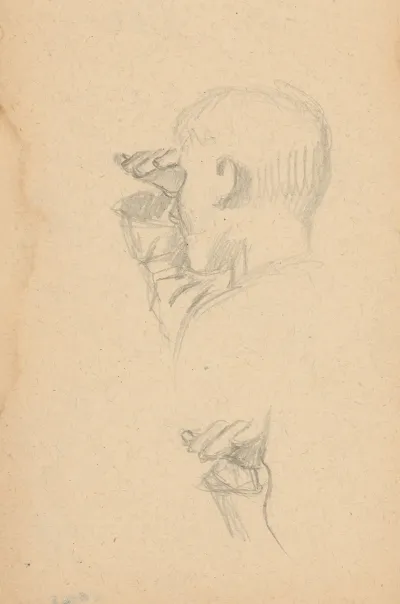 Study Of A Head With Eyes Half Closed
