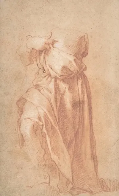 Study Of A Headless Draped Figure With Arms Crossed