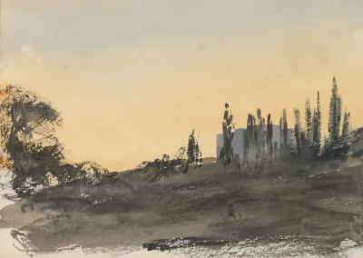 Study Of A Hill With Trees