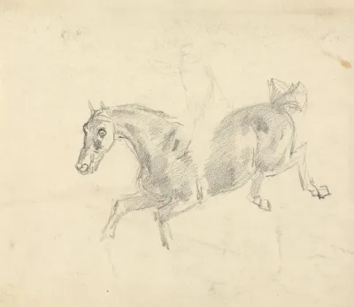 Study Of A Horse With A Figure On Its Back