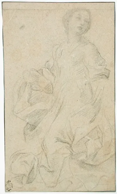 Study Of A Kneeling Female Figure