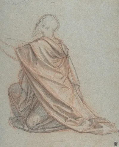 Study Of A Kneeling Man
