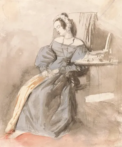 Study Of A Lady Asleep In A Chair