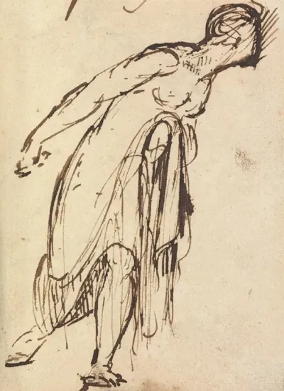 Study Of A Leaning Figure