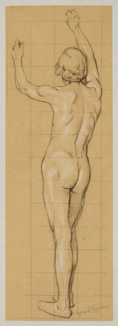 Study Of A Male Nude From The Back