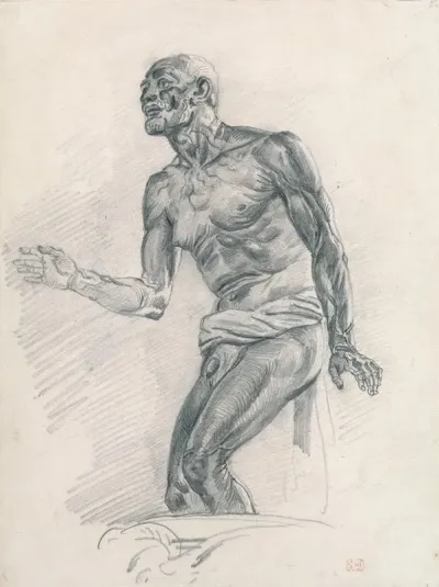 Study Of A Male Nude Study For The Death Of Seneca