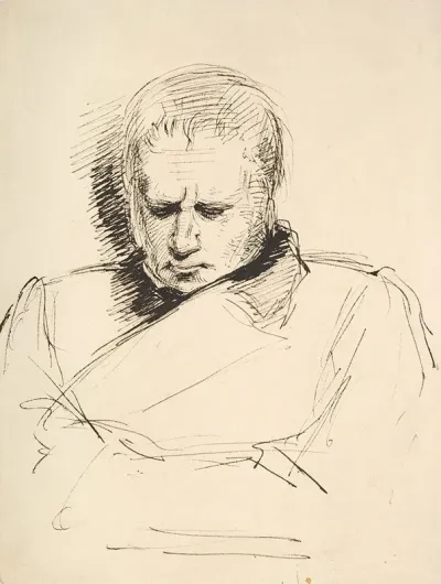 Study Of A Man Gazing Down