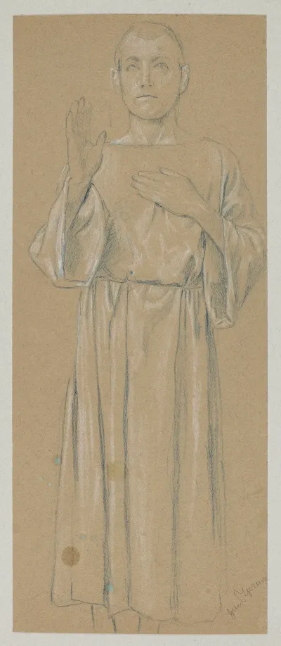 Study Of A Man In A Long Tunic In The Benediction Gesture