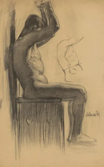 Study Of A Man Seated On A Chair